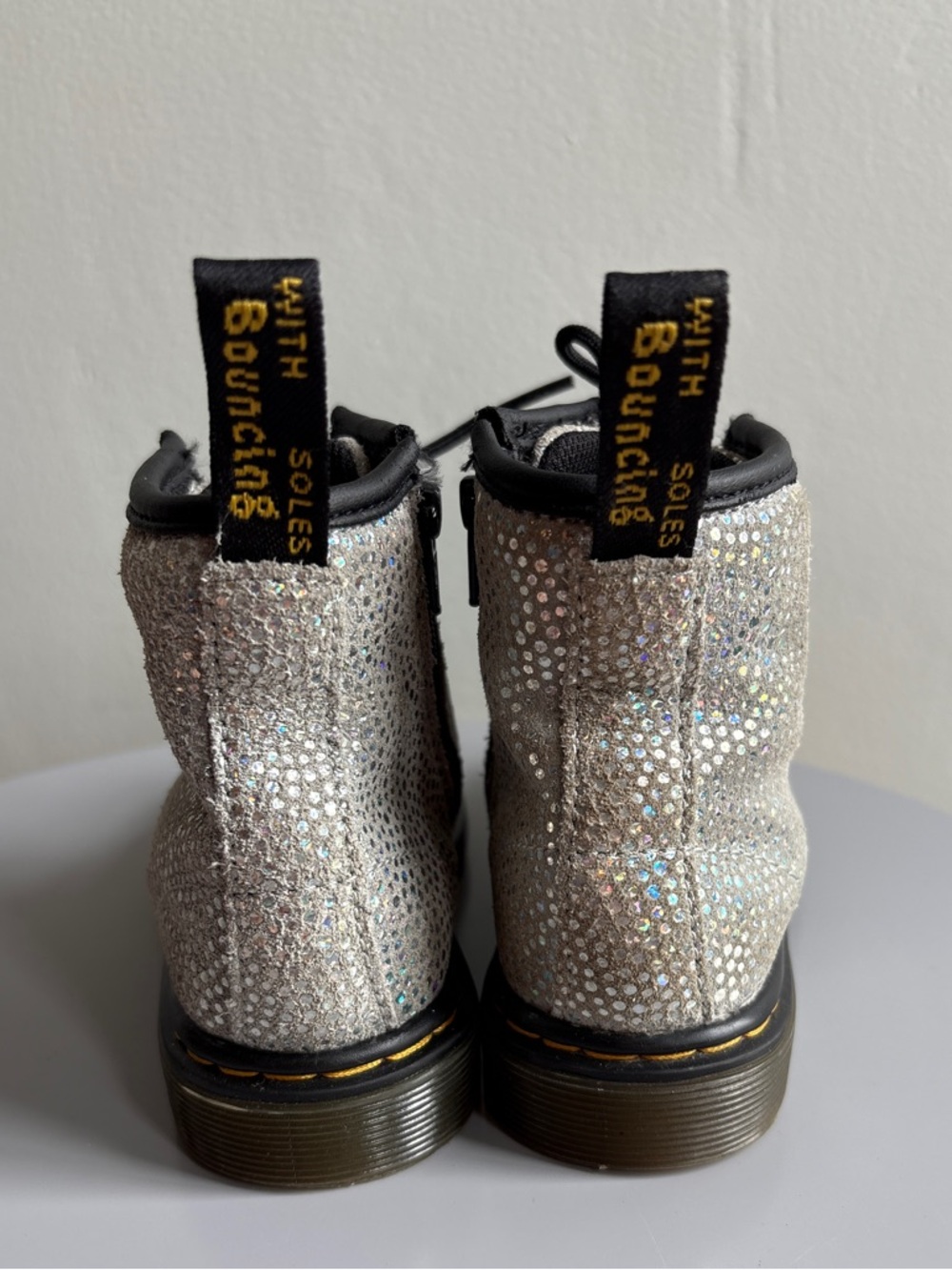Dr Marten’s Boots, Silver Sparkles. Toddler Size 10 - Picture 5 of 6